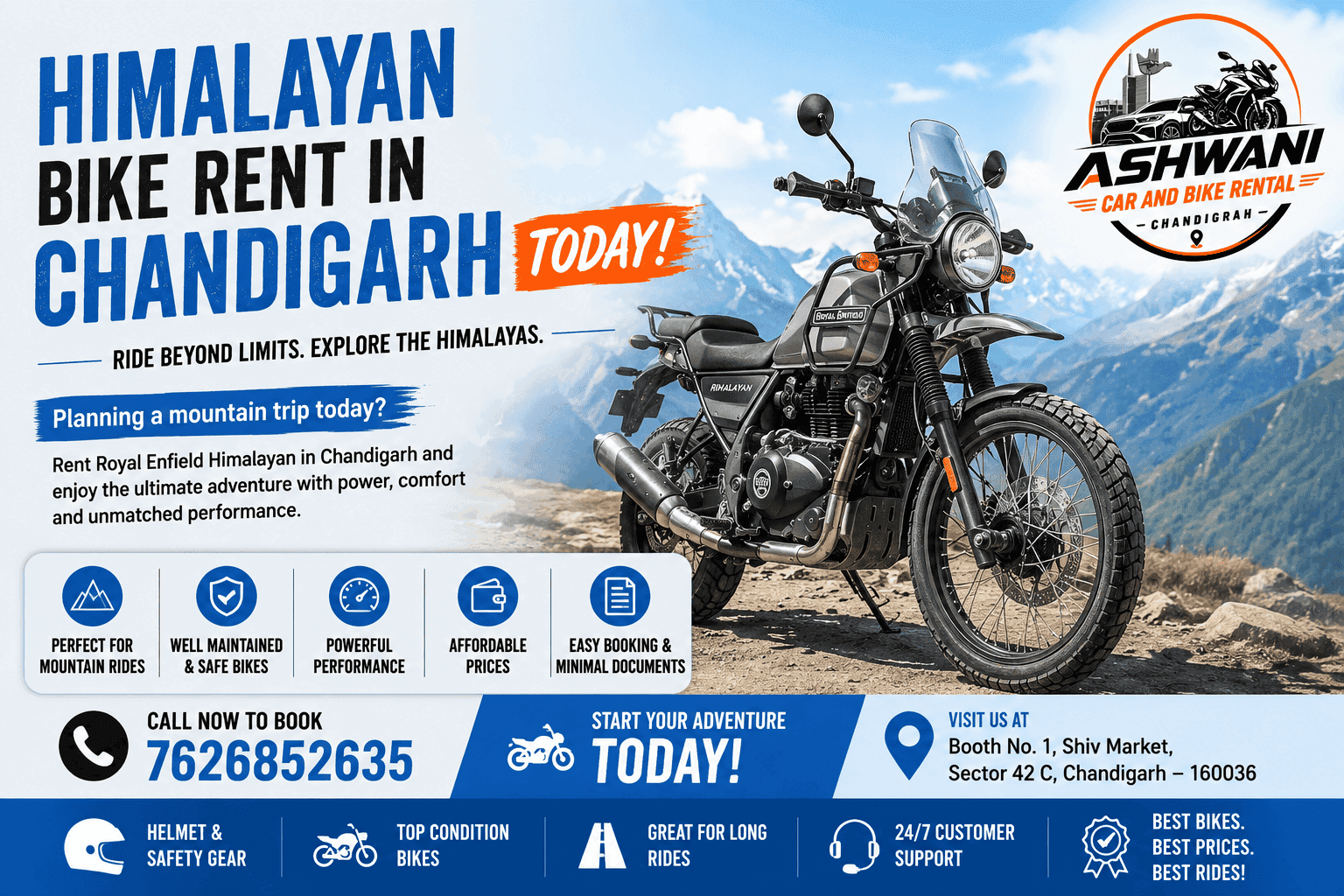 ๐๏ธ Himalayan Bike Rent in Chandigarh Today โ Ride the Adventure